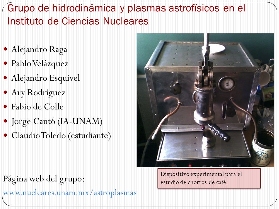 Grupo de hidrodinámica y plasmas astrofísicos en el Instituto de Ciencias Nucleares