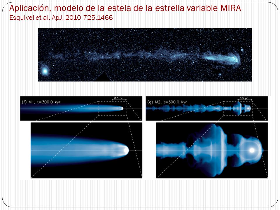 Aplicación, modelo de la estela de la estrella variable MIRA Esquivel et al. ApJ, ,1466