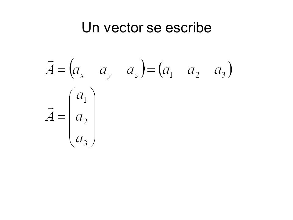 Un vector se escribe