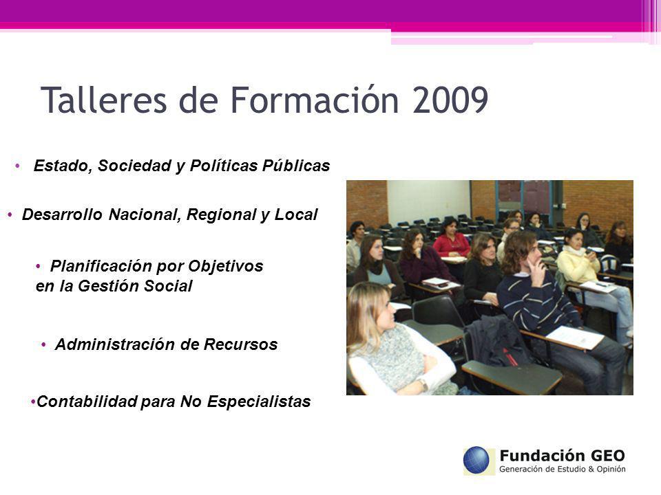 Talleres de Formación 2009 Estado, Sociedad y Políticas Públicas
