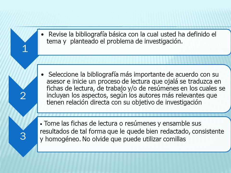 1 Revise la bibliografía básica con la cual usted ha definido el tema y planteado el problema de investigación.