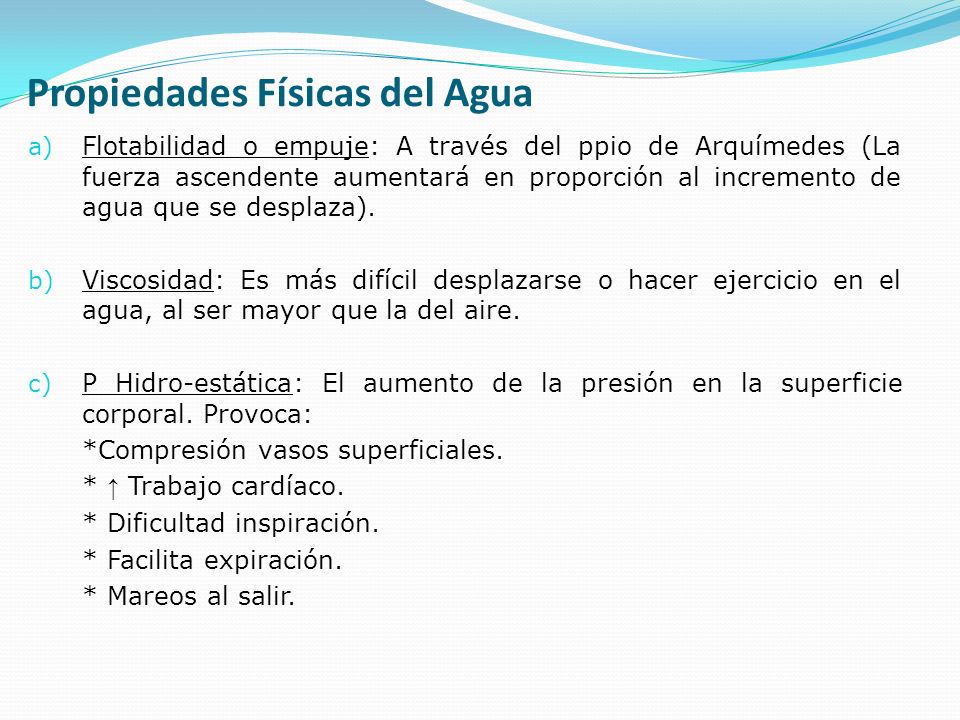 Propiedades Físicas del Agua