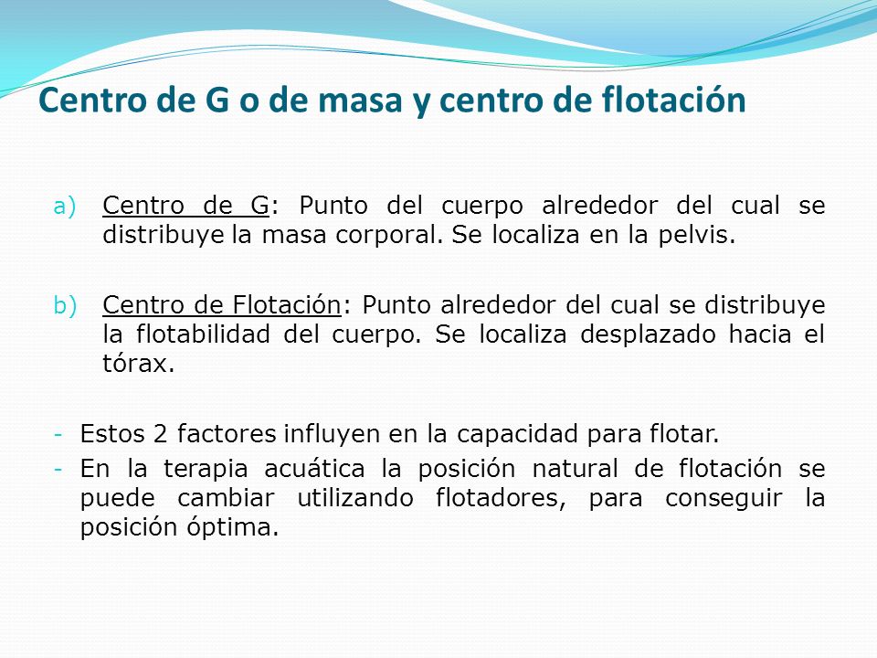 Centro de G o de masa y centro de flotación
