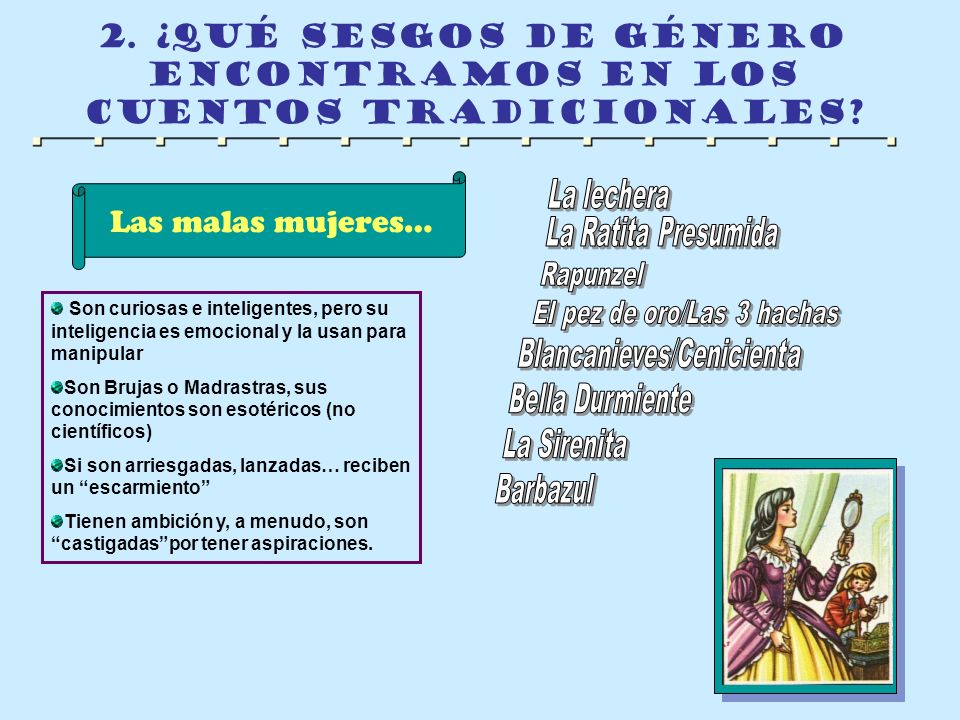 2. ¿qué sesgos de género encontramos en los cuentos tradicionales