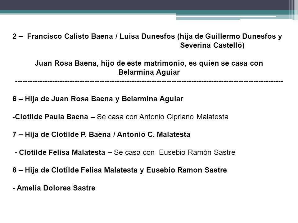 Juan Rosa Baena, hijo de este matrimonio, es quien se casa con