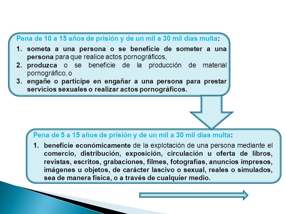 Pena de 10 a 15 años de prisión y de un mil a 30 mil días multa: