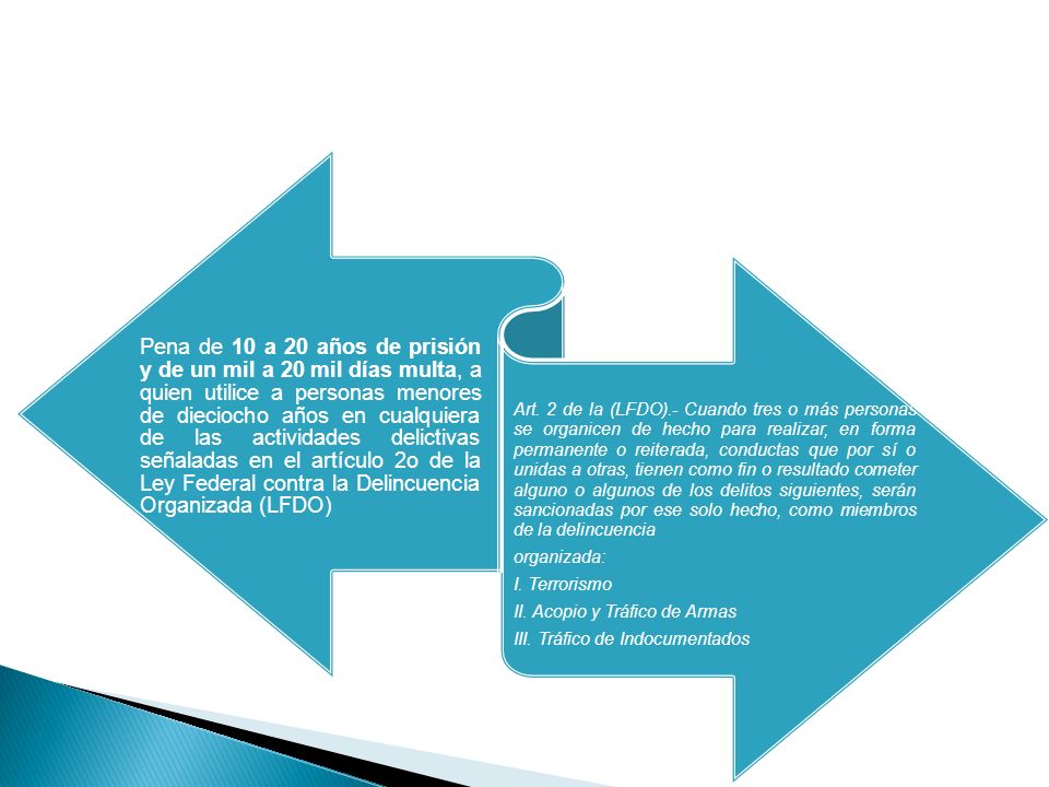 VII. Utilización de personas menores de 18 años en actividades delictivas