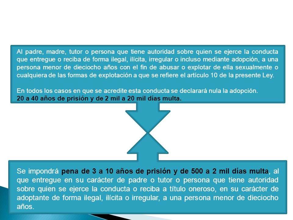 VIII. Adopción ilegal de personas menores de 18 años