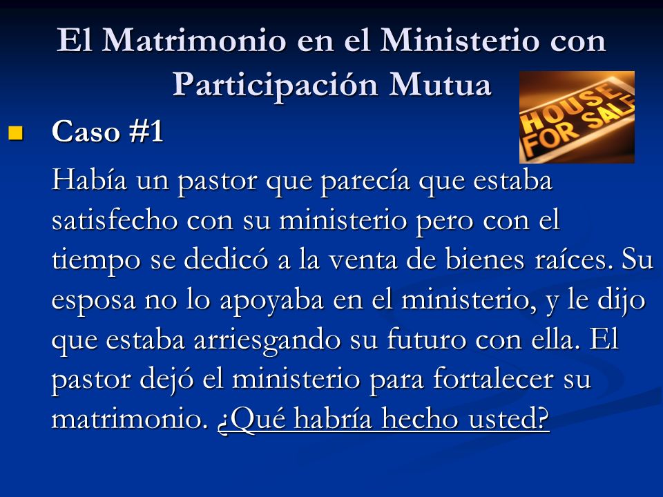 El Matrimonio en el Ministerio con Participación Mutua