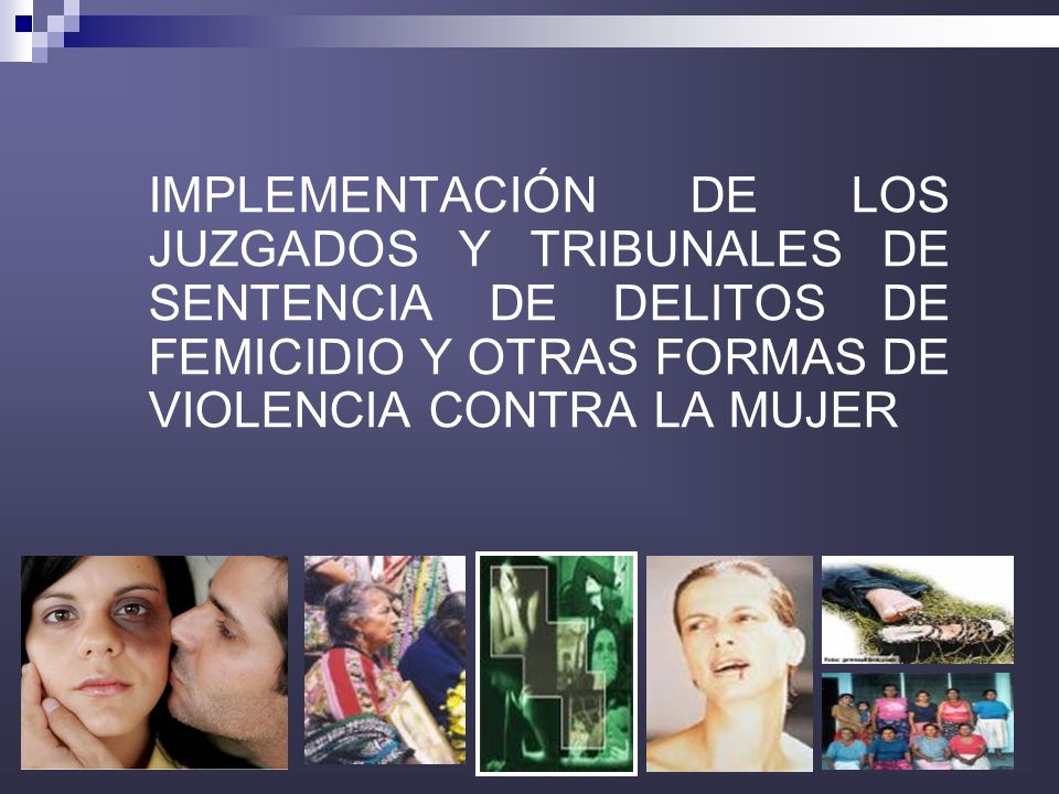 IMPLEMENTACIÓN DE LOS JUZGADOS Y TRIBUNALES DE SENTENCIA DE DELITOS DE FEMICIDIO Y OTRAS FORMAS DE VIOLENCIA CONTRA LA MUJER