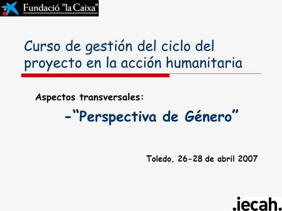 Curso de gestión del ciclo del proyecto en la acción humanitaria