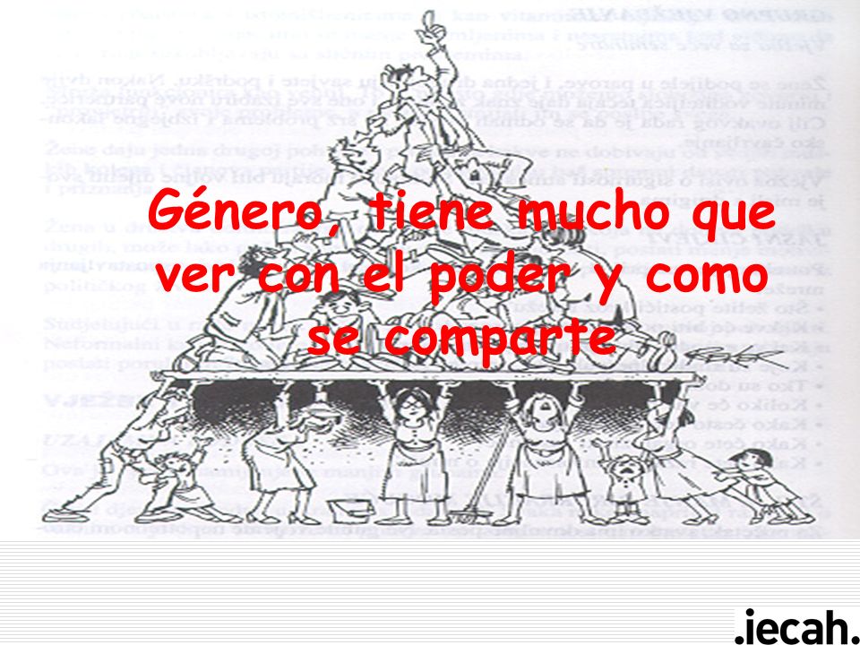 Género, tiene mucho que ver con el poder y como se comparte