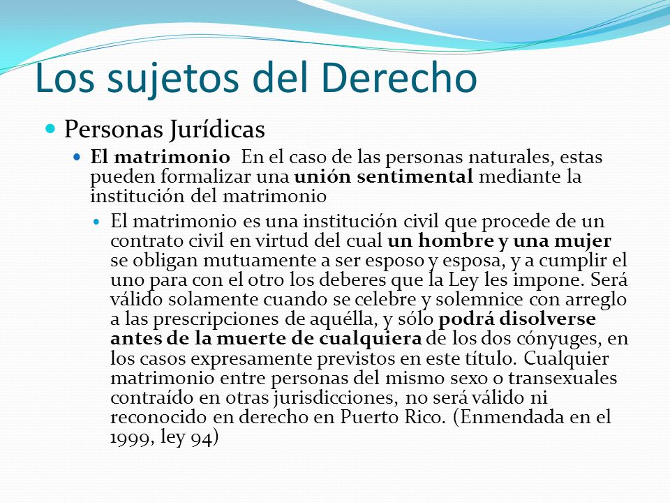Los sujetos del Derecho