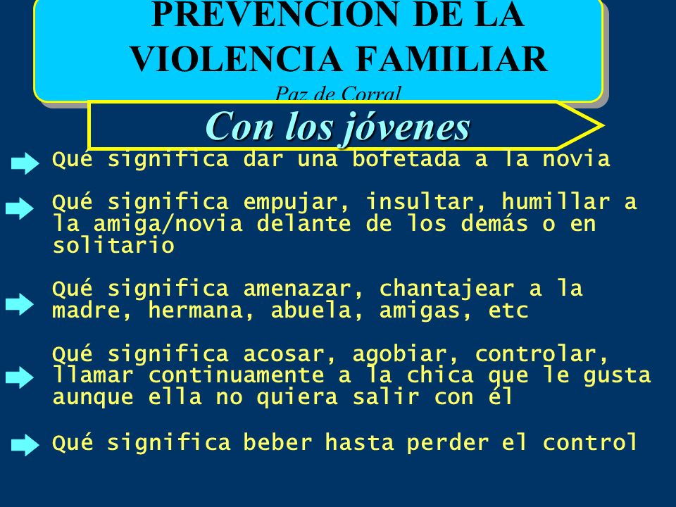 PREVENCIÓN DE LA VIOLENCIA FAMILIAR Paz de Corral