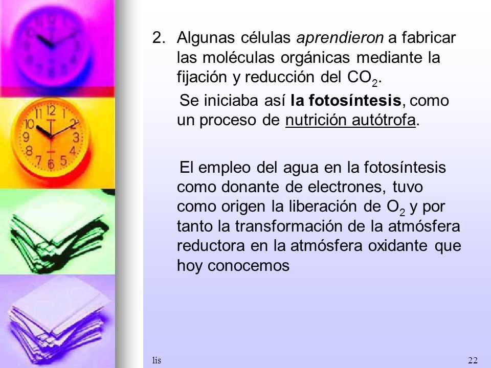 Algunas células aprendieron a fabricar las moléculas orgánicas mediante la fijación y reducción del CO2.