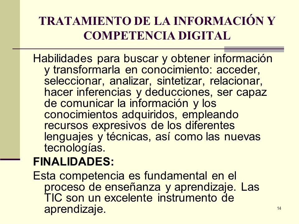 TRATAMIENTO DE LA INFORMACIÓN Y COMPETENCIA DIGITAL
