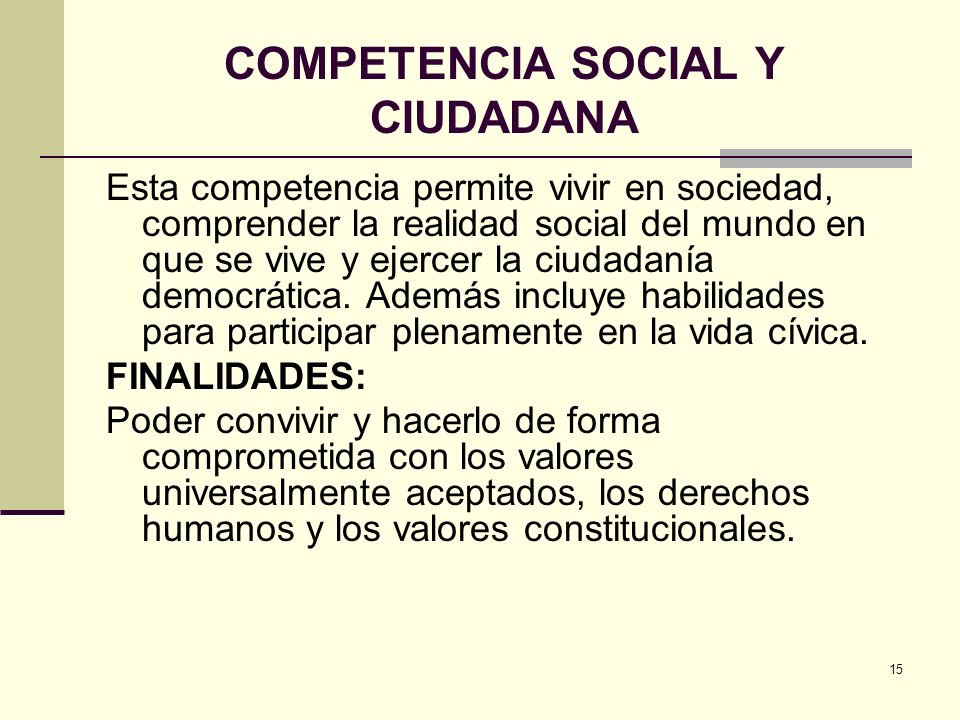 COMPETENCIA SOCIAL Y CIUDADANA