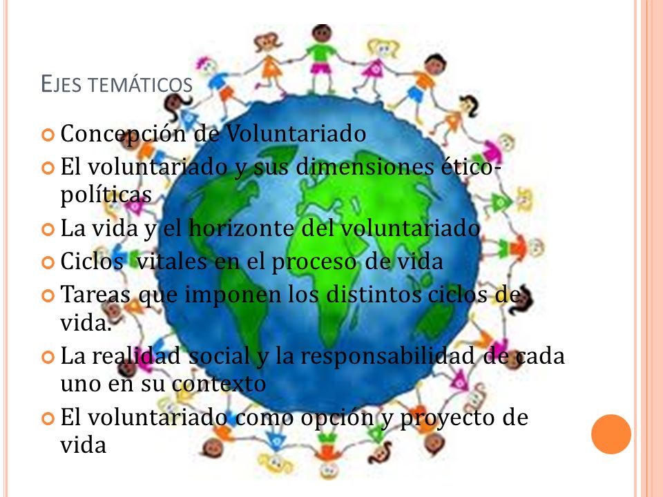 Ejes temáticos Concepción de Voluntariado