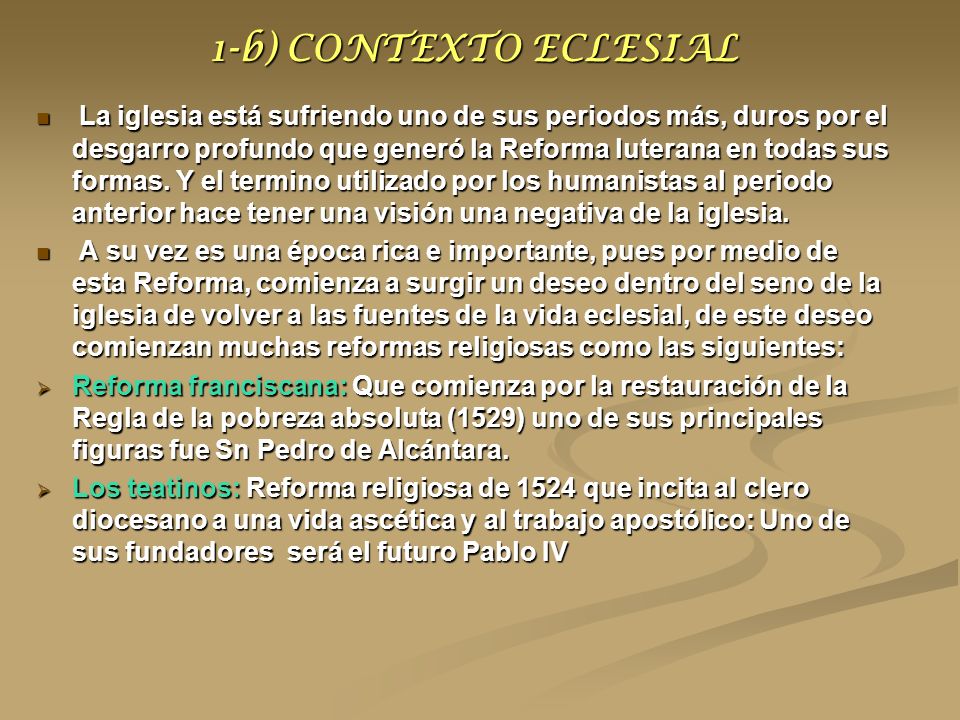1-b) CONTEXTO ECLESIAL