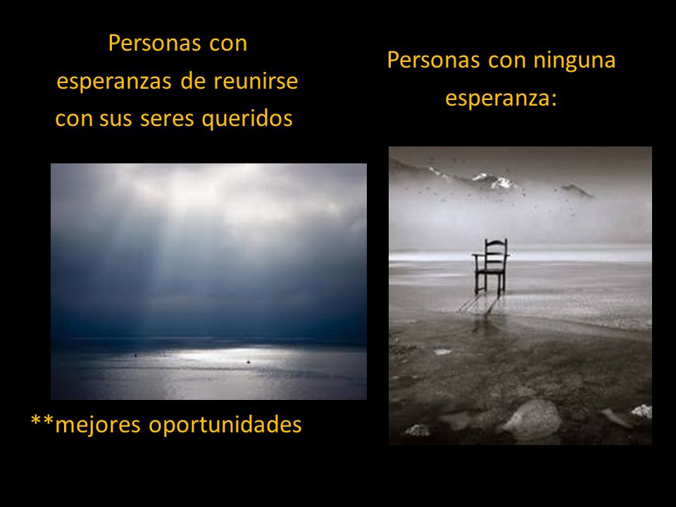 esperanzas de reunirse con sus seres queridos: Personas con ninguna
