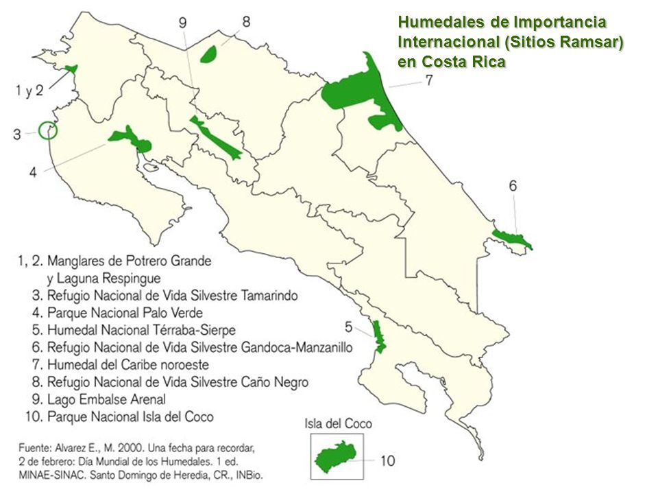 Humedales de Importancia Internacional (Sitios Ramsar) en Costa Rica