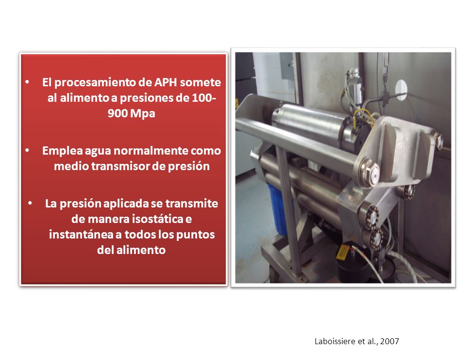 El procesamiento de APH somete al alimento a presiones de Mpa