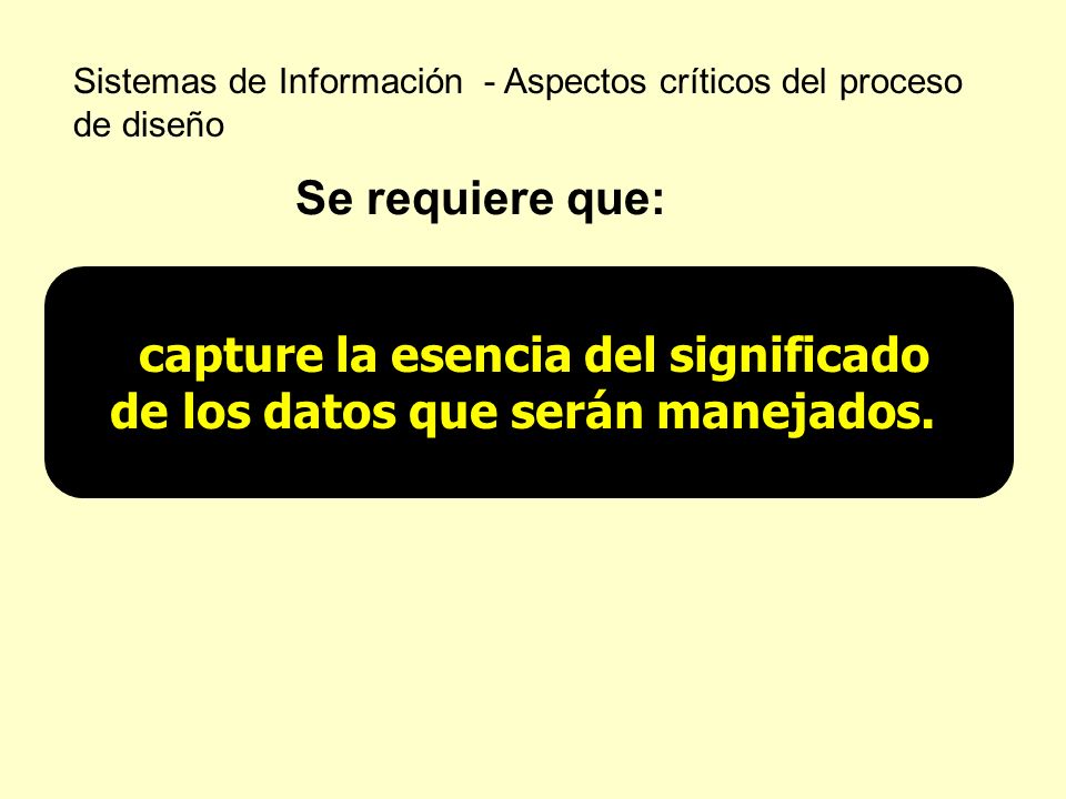 capture la esencia del significado de los datos que serán manejados.