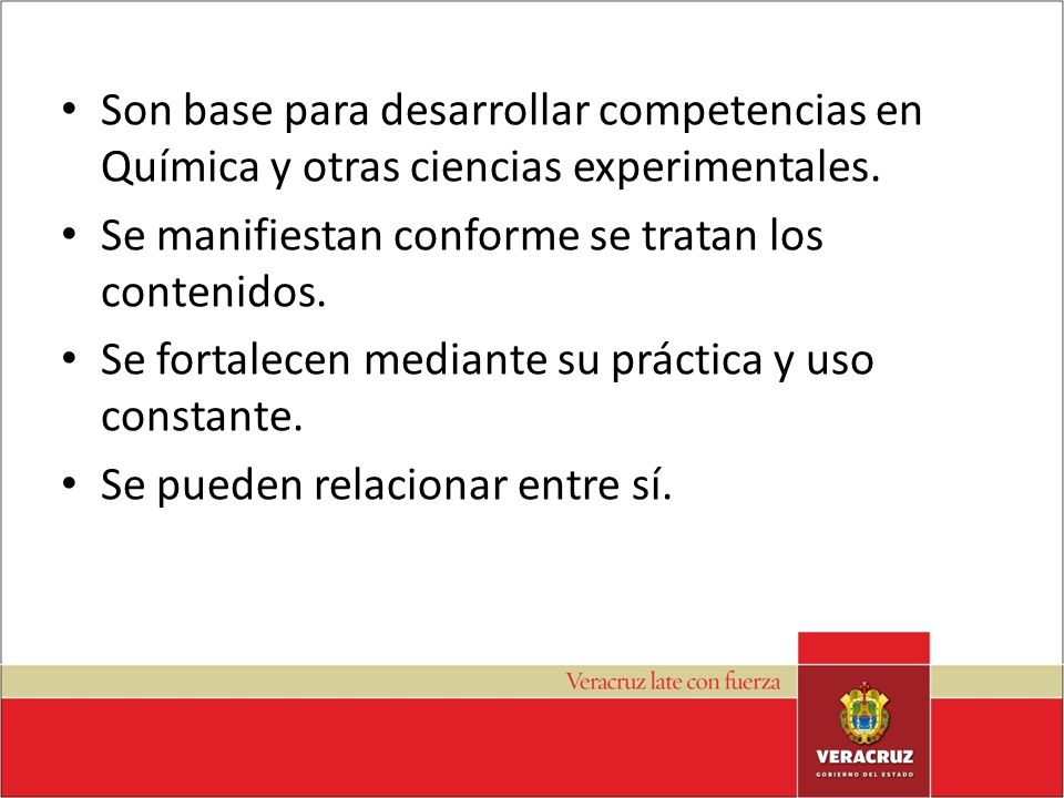 Son base para desarrollar competencias en Química y otras ciencias experimentales.