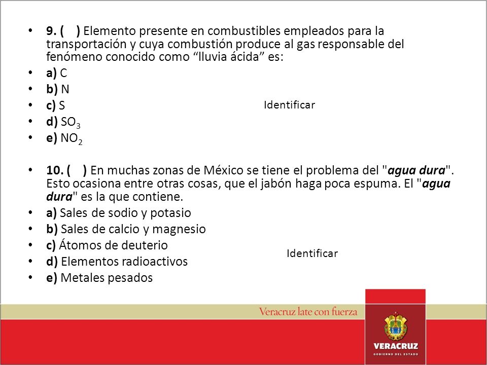 a) Sales de sodio y potasio b) Sales de calcio y magnesio