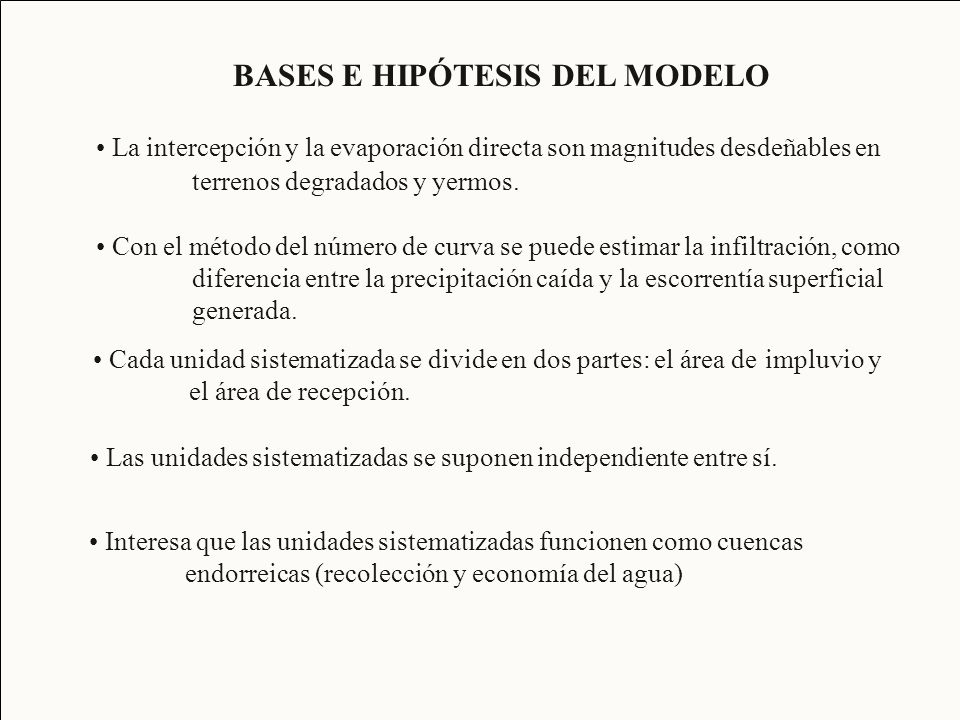 BASES E HIPÓTESIS DEL MODELO