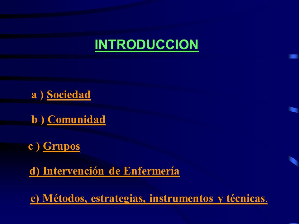 d) Intervención de Enfermería