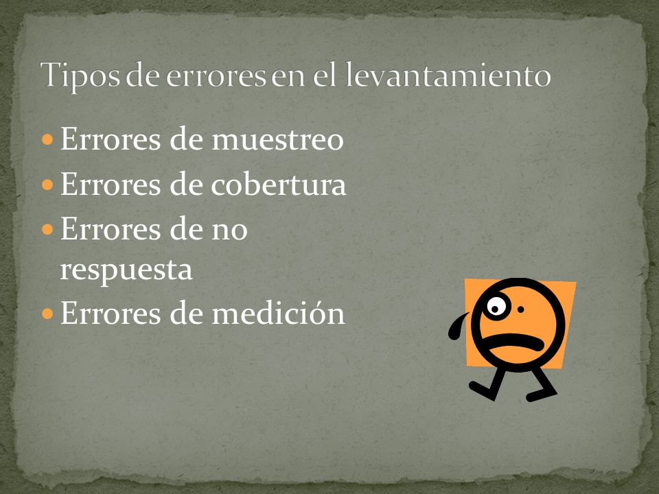 Tipos de errores en el levantamiento