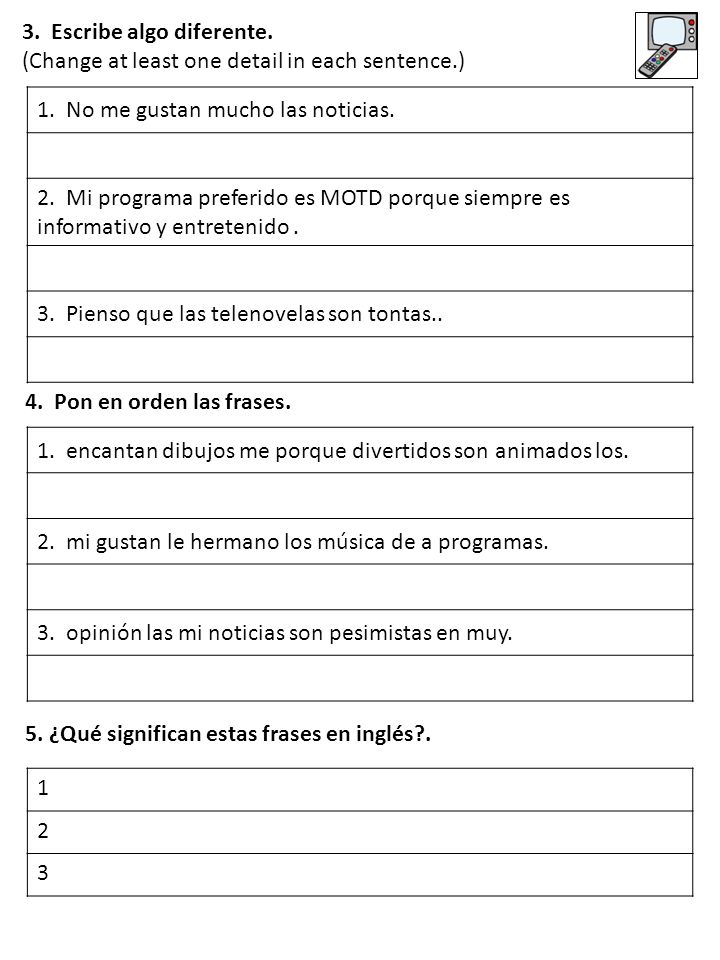 3. Escribe algo diferente.
