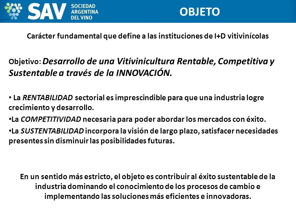 ESTADOS UNIDOS OBJETO. Carácter fundamental que define a las instituciones de I+D vitivinícolas.