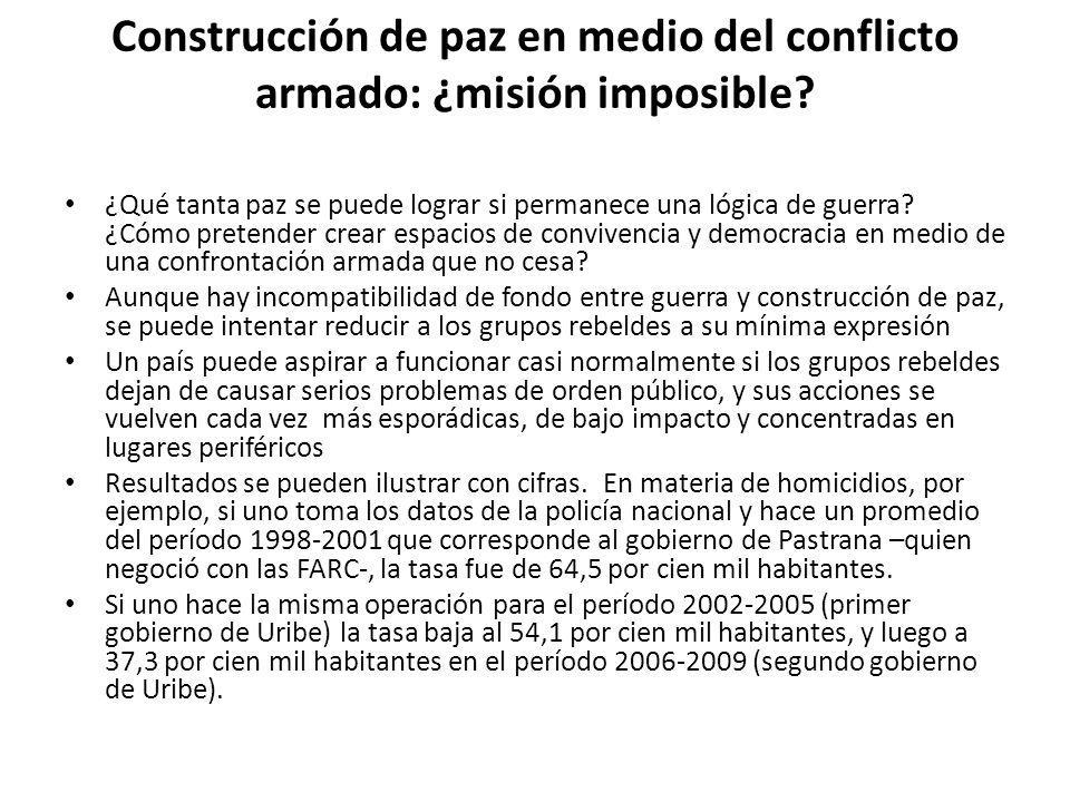 Construcción de paz en medio del conflicto armado: ¿misión imposible