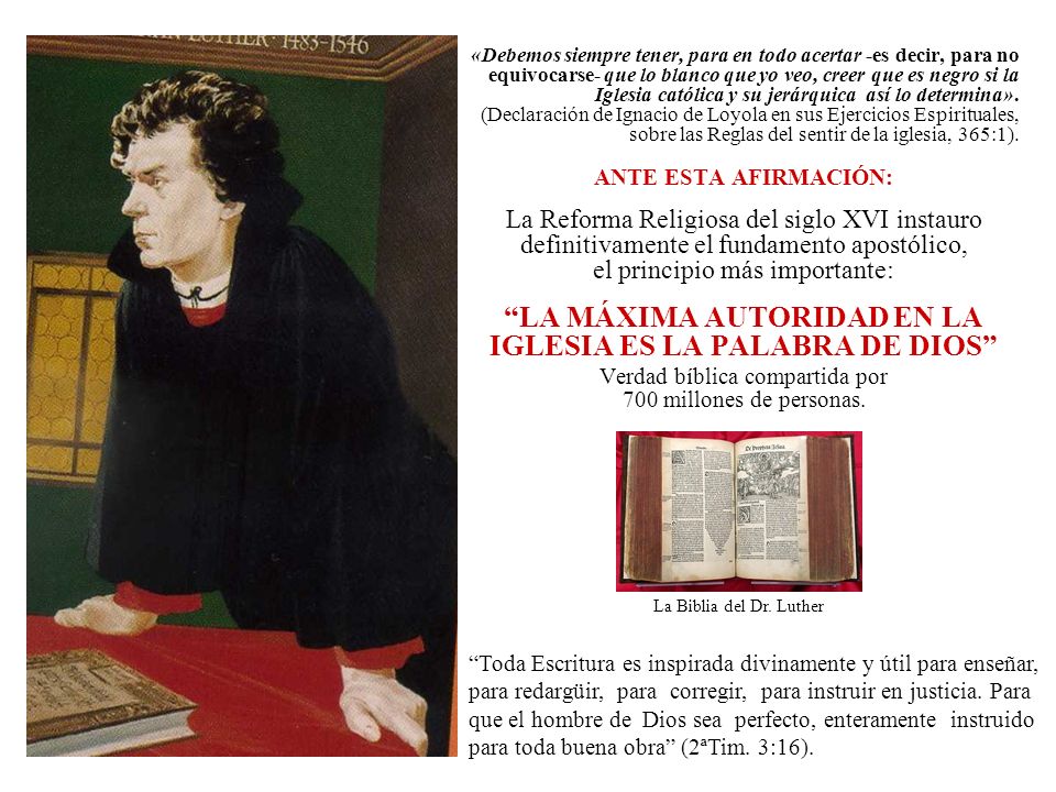 LA MÁXIMA AUTORIDAD EN LA IGLESIA ES LA PALABRA DE DIOS