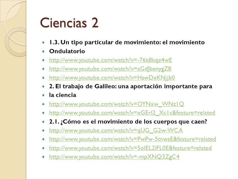 Ciencias Un tipo particular de movimiento: el movimiento