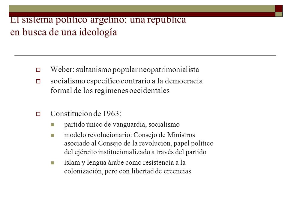 El sistema político argelino: una república en busca de una ideología