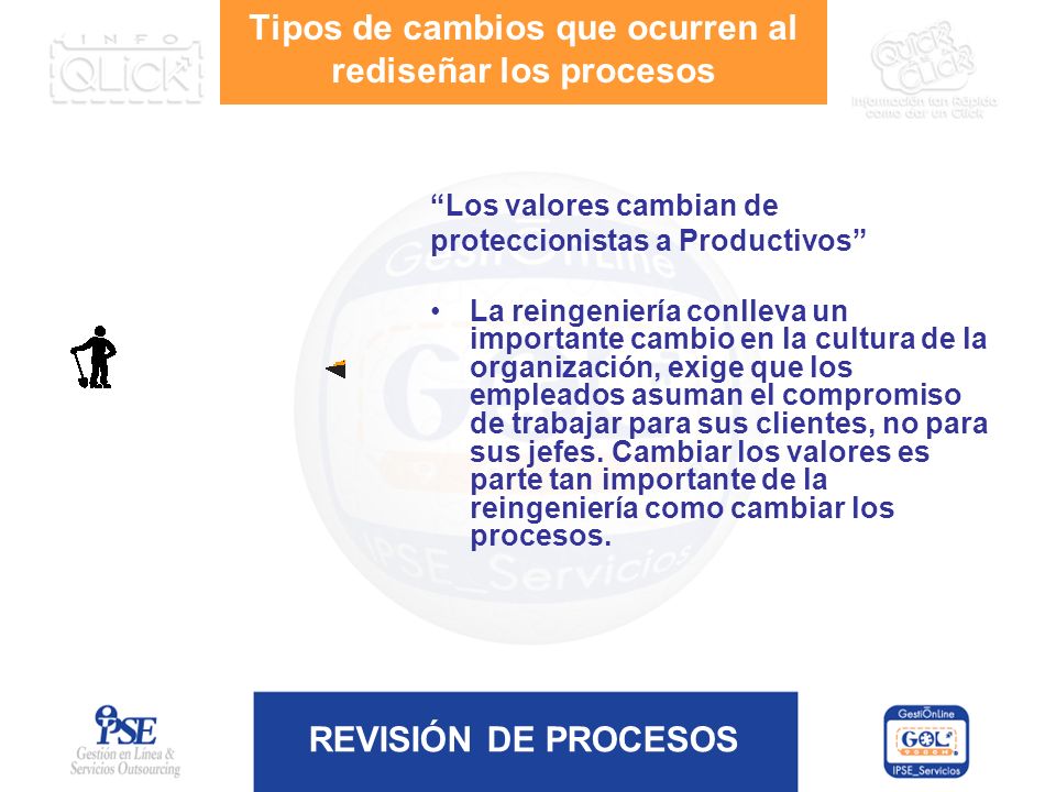 Tipos de cambios que ocurren al rediseñar los procesos