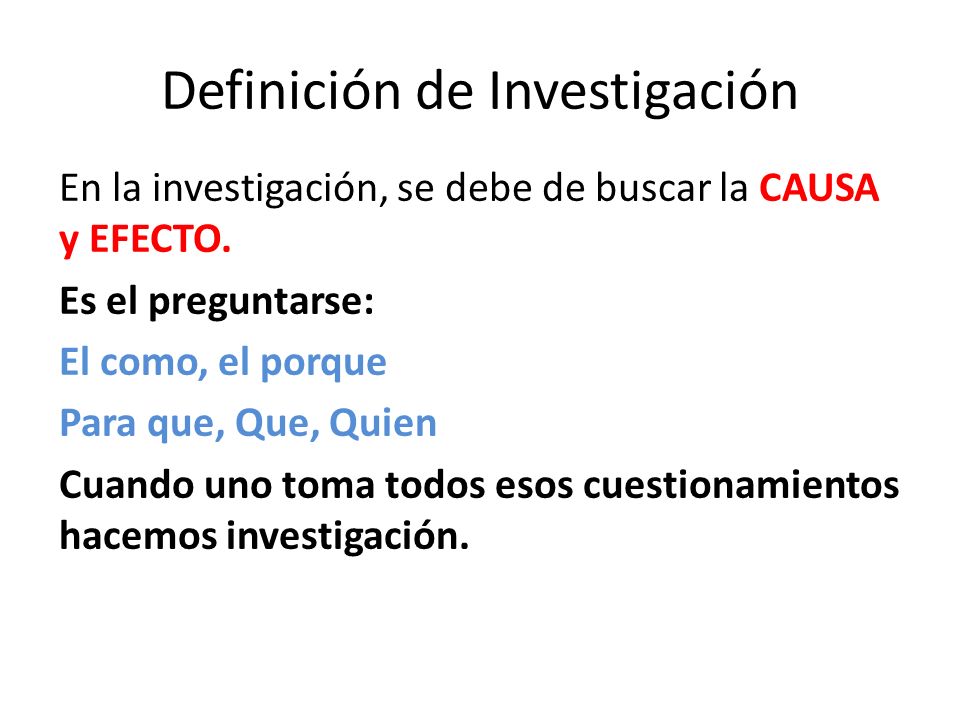 Definición de Investigación