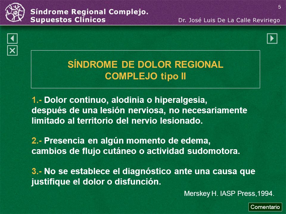 SÍNDROME DE DOLOR REGIONAL COMPLEJO tipo II