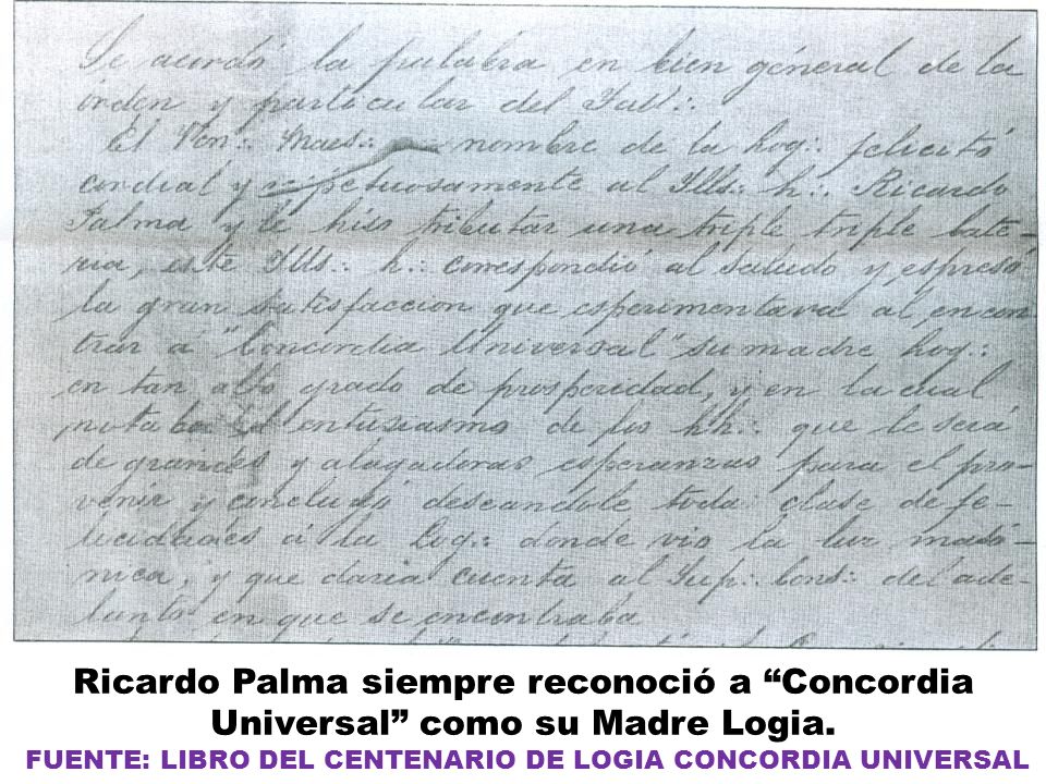 FUENTE: LIBRO DEL CENTENARIO DE LOGIA CONCORDIA UNIVERSAL