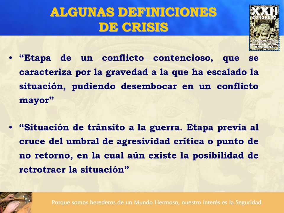 ALGUNAS DEFINICIONES DE CRISIS