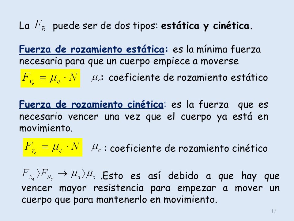 La puede ser de dos tipos: estática y cinética