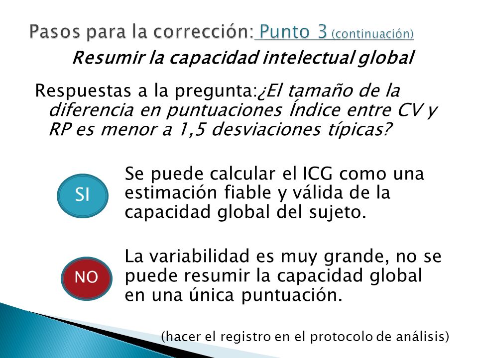 Pasos para la corrección: Punto 3 (continuación)