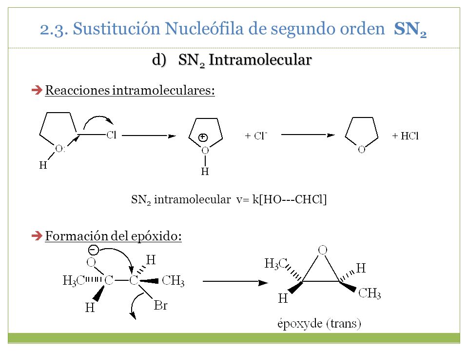 2.3. Sustitución Nucleófila de segundo orden SN2