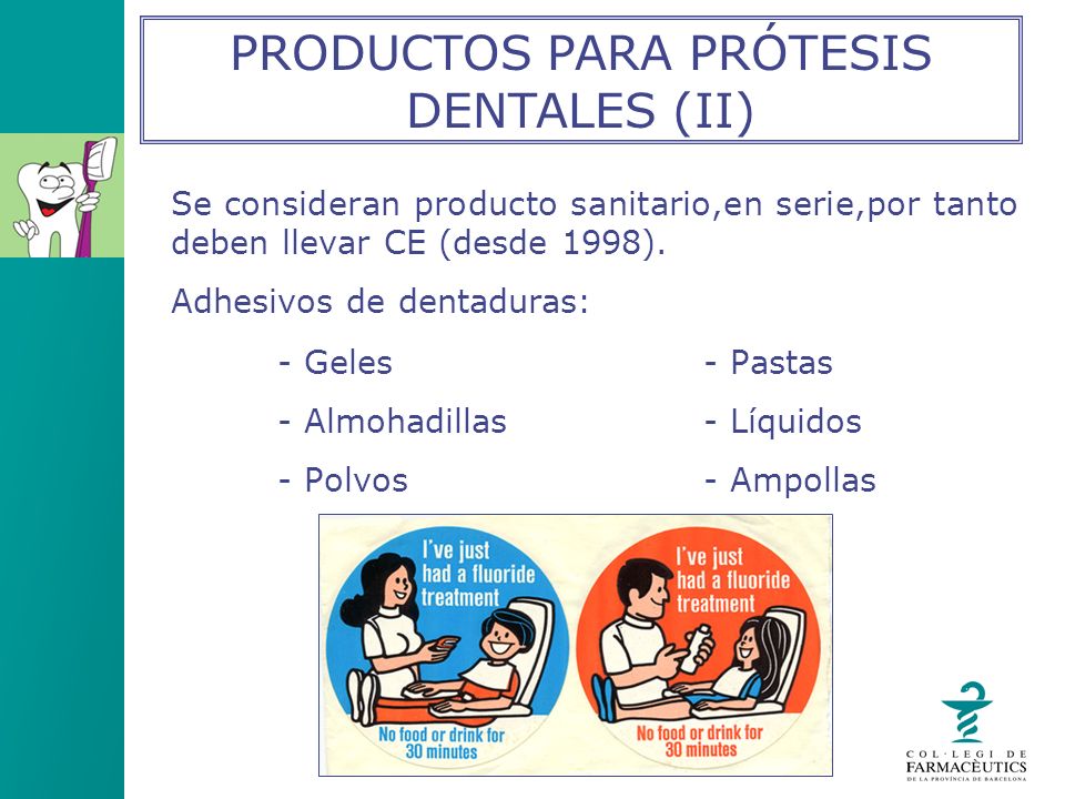 PRODUCTOS PARA PRÓTESIS DENTALES (II)