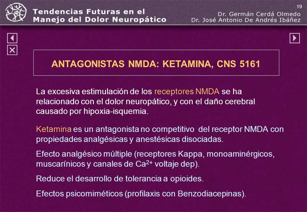 ANTAGONISTAS NMDA: KETAMINA, CNS 5161