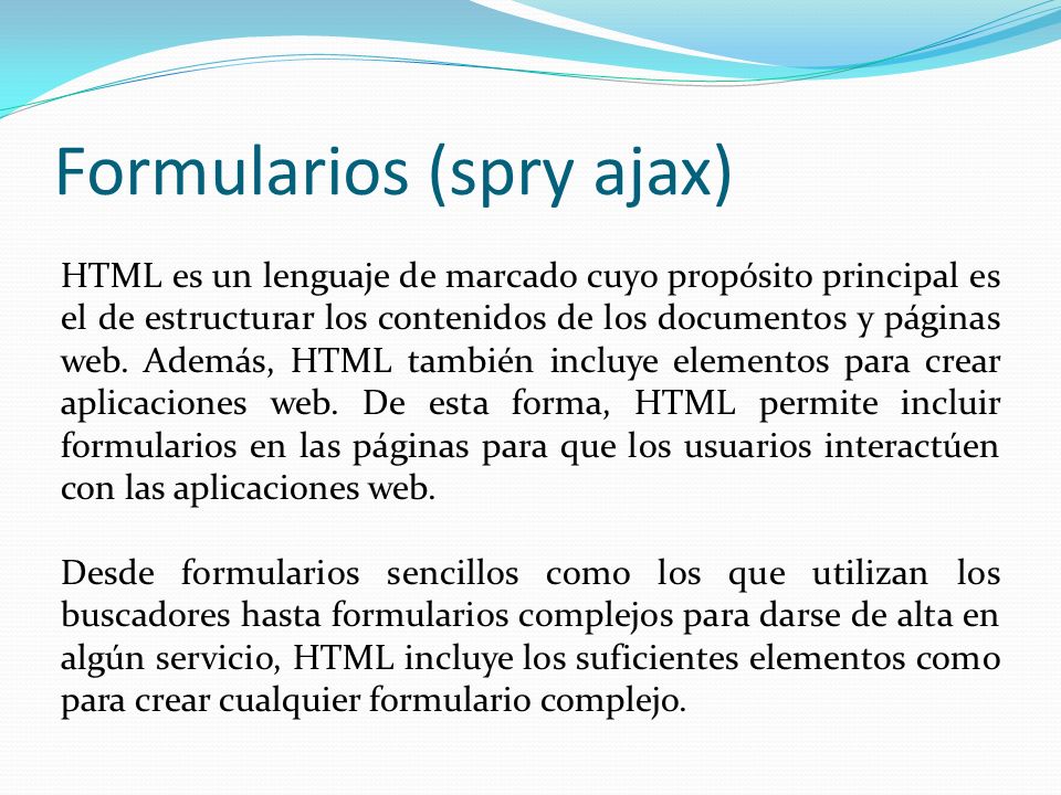 Formularios (spry ajax)