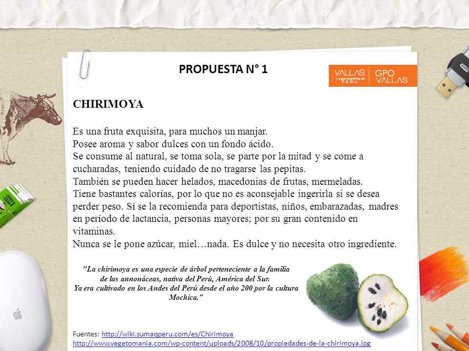 PROPUESTA N° 1 CHIRIMOYA